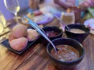 a bowl of food and a spoon